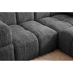 Casanova Canapé d'angle tissu chenille 4 places Gris foncé Droit pas cher