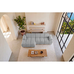 Casanova Canapé d'angle tissu chenille 3 places Gris clair Droit pas cher