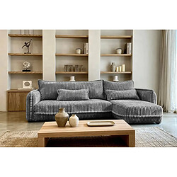 Avis Casanova Canapé d'angle velours côtelé 3 places Gris foncé