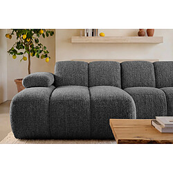 Avis Casanova Canapé d'angle tissu chenille 3 places Gris foncé Droit