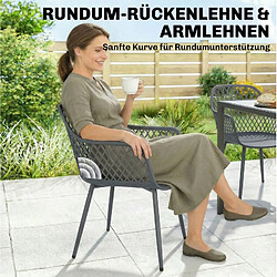 Acheter STILVORA Lot de 4 chaises de jardin 56/51/84 cm gris foncé en métal anti-UV