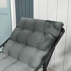 Acheter STILVORA Fauteuil de jardin 110/62/88 cm gris en acier avec coussin épais