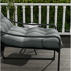 STILVORA Fauteuil de jardin 110/62/88 cm gris en acier avec coussin épais pas cher