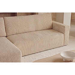 Avis Casanova Canapé d'angle petit velours côtelé 4 places Beige