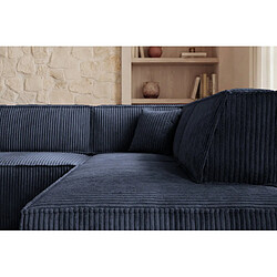 Avis Casanova Canapé d'angle gros velours côtelé 4 places Bleu Droit