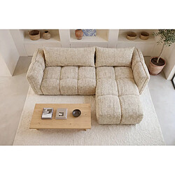 Casanova Canapé d'angle tissu chenille 3 places Beige Gauche pas cher