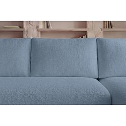 Casanova Canapé d'angle tissu bouclette 4 places Bleu Droit pas cher