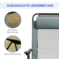 Acheter STILVORA Lot de 2 chaises pliantes 62/70/109 cm gris en acier à dossier réglable