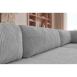 Acheter Casanova Canapé d'angle velours côtelé 4 places Gris clair Gauche