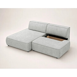 Bestmobilier Lisette - Canapé d'angle gauche 4 places convertible avec coffre en velours pas cher