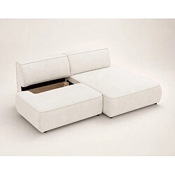 Bestmobilier Lisette - Canapé d'angle droit 4 places convertible avec coffre en velours pas cher