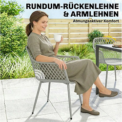 Acheter STILVORA Lot de 4 chaises de jardin 56/51/84 cm gris en métal et plastique anti-UV
