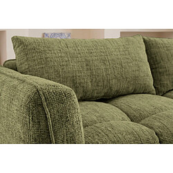 Avis Casanova Canapé d'angle tissu chenille 3 places Vert Droit