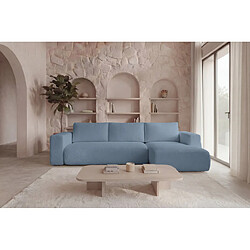 Avis Casanova Canapé d'angle tissu bouclette 4 places Bleu Droit