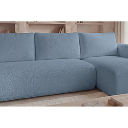 Acheter Casanova Canapé d'angle tissu bouclette 4 places Bleu Droit