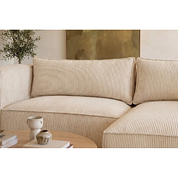 Acheter Casanova Canapé d'angle petit velours côtelé 2 places Beige