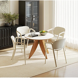 Avis STILVORA Lot de 4 chaises de jardin 60/56/75 cm blanches en plastique empilables