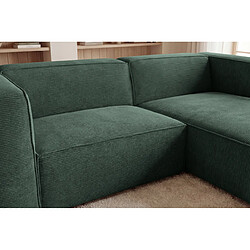 Acheter Casanova Canapé d'angle velours côtelé 4 places Vert Droit