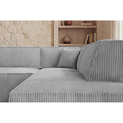 Avis Casanova Canapé d'angle gros velours côtelé 4 places Gris clair Gauche