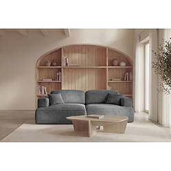 Avis Casanova Canapé d'angle tissu velours 4 places Gris foncé Droit