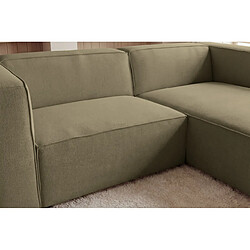 Acheter Casanova Canapé d'angle tissu lisse 4 places Vert Gauche