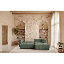 Acheter Casanova Canapé d'angle tissu chenille 4 places Vert Gauche