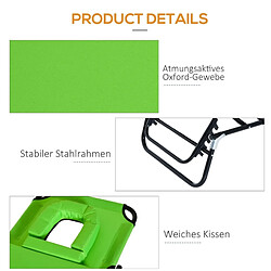 Acheter STILVORA Bain de soleil 190/56/28 cm vert en métal pliable avec ouverture visage
