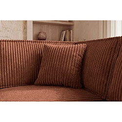 Acheter Casanova Canapé d'angle gros velours côtelé 4 places Terracotta Gauche
