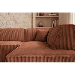 Avis Casanova Canapé d'angle gros velours côtelé 4 places Terracotta Gauche