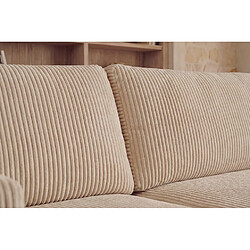 Acheter Casanova Canapé d'angle petit velours côtelé 4 places Beige