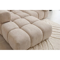 Acheter Casanova Canapé d'angle tissu velours 4 places Beige Gauche