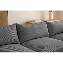 Acheter Casanova Canapé d'angle petit velours côtelé 3 places Gris foncé