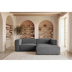 Avis Casanova Canapé d'angle tissu lisse 4 places Gris foncé Gauche