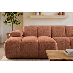 Avis Casanova Canapé d'angle tissu chenille 3 places Terracotta Droit