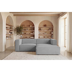 Avis Casanova Canapé d'angle tissu lisse 4 places Gris clair Droit