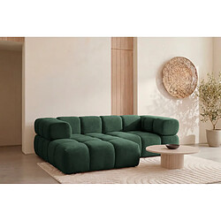 Casanova Canapé d'angle tissu velours 4 places Vert Gauche pas cher