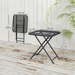 Avis STILVORA Table de jardin pliable 70/70/72 cm noir en acier au design ajouré