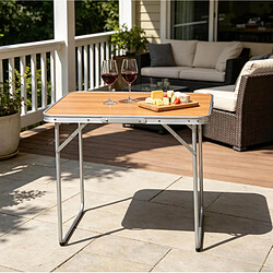Avis STILVORA Table pliante 70/50/60 cm chêne en aluminium fer et MDF portable