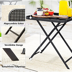 Acheter STILVORA Table de jardin pliable 70/70/72 cm noir en acier au design ajouré