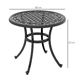 Avis STILVORA Table de balcon 60/60/53 cm noire en aluminium avec pieds réglables