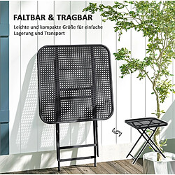 STILVORA Table de jardin pliable 70/70/72 cm noir en acier au design ajouré pas cher