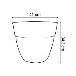 Acheter EDA Plastiques Pot de fleur rond Osaka Ø 40 x H.34,3 cm Orange terre battue - Eda