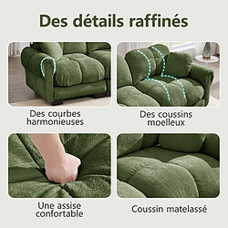 Acheter ByteLike Canapé modulable 3 places en chenille couleur vert type nuage