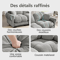 Acheter ByteLike Canapé modulable 3 places en chenille couleur gris type nuage