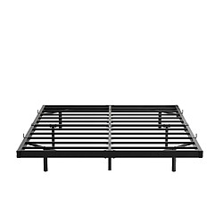 STILVORA Lit 140/190 cm noir en métal avec LED et station de charge pas cher