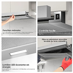 Hotte aspirante à écran plat 60 cm 3003A2 - Argent pas cher