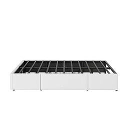 STILVORA Lit 90/200 cm blanc en simili cuir avec tiroirs et bande LED pas cher