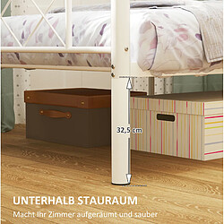 Acheter STILVORA Lit simple 90/200 cm blanc en acier avec rangement sous le lit