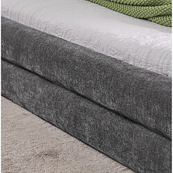 STILVORA Lit double 140/200 cm gris foncé en chenille avec tête de lit ergonomique pas cher