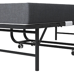 STILVORA Lit pliant 90/190 cm noir en métal avec matelas mémoire 9,5 cm pas cher